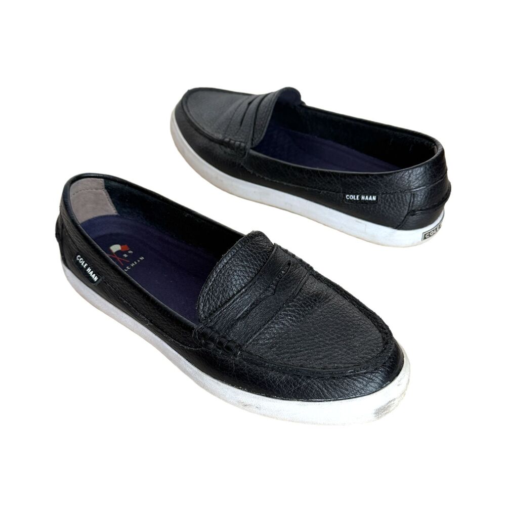 Cole Haan Shoes Womens Size 6 Black Pebble Leather Penny Loafers Flats Comfort